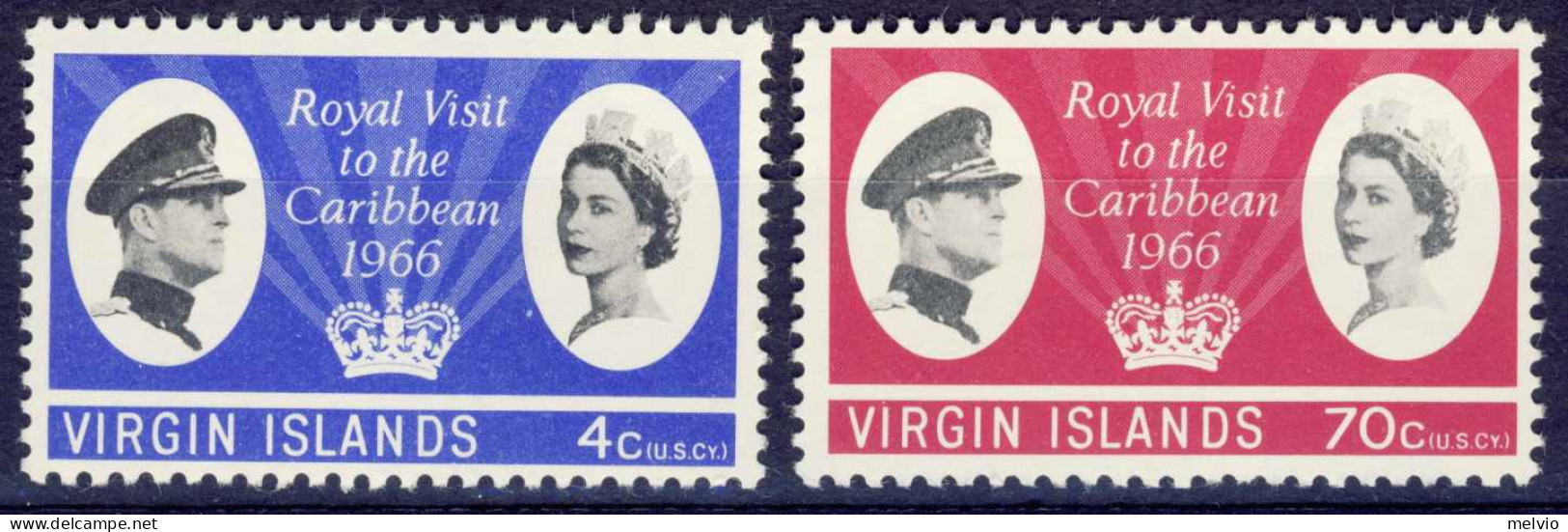 1966-Isole Vergini (MNH=**)s.2v."Royal Visit In The Caribbean" - Britse Maagdeneilanden
