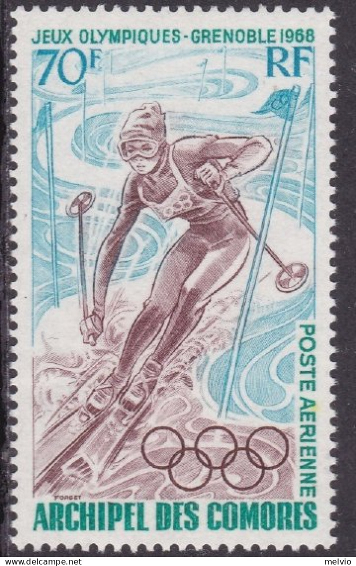 1968-Arcipelago Delle Comore (MNH=**) Posta Aerea S.1v."Olimpiade Invernale Gren - Isole Comore (1975-...)