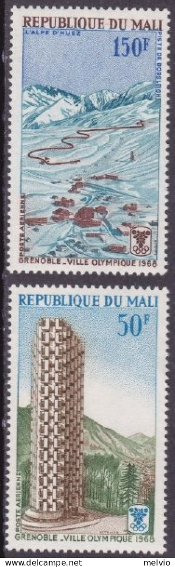 1968-Mali (MNH=**) S.2v."Olimpiade Invernale Grenoble" - Malí (1959-...)