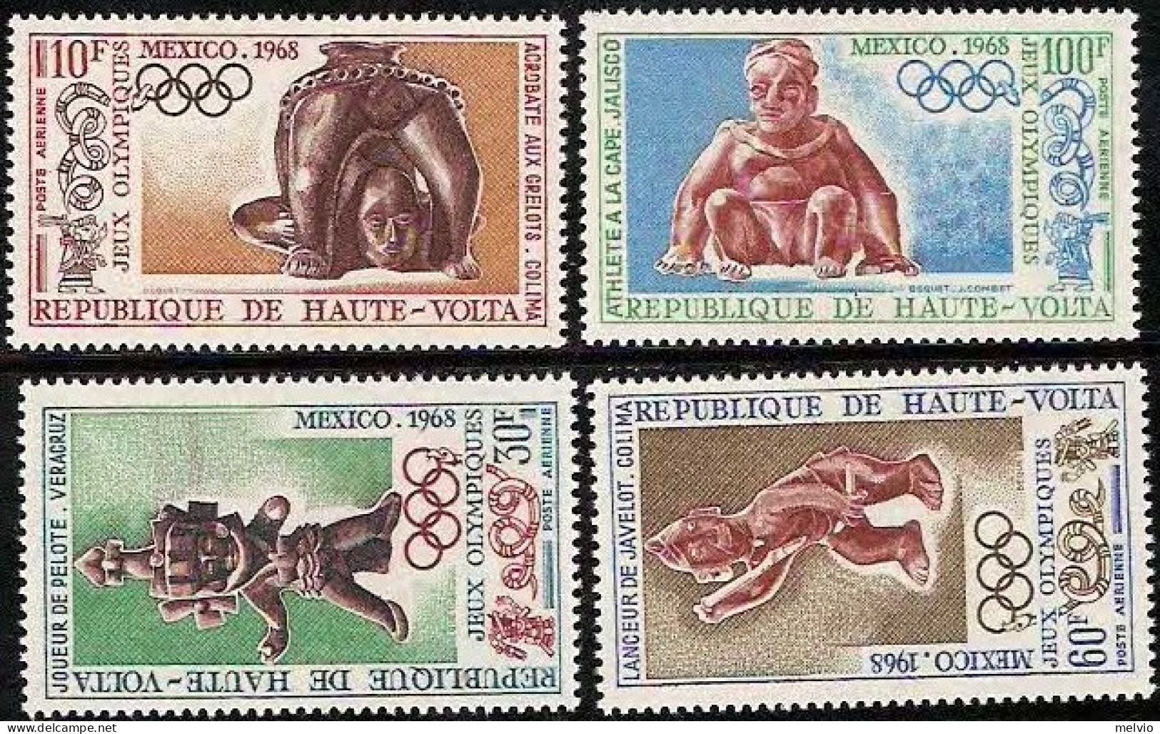 1968-Alto Volta (MNH=**) S.4v. "Olimpiadi Messico 1968"cat.Yvert 2013 Euro 5 - Obervolta (1958-1984)