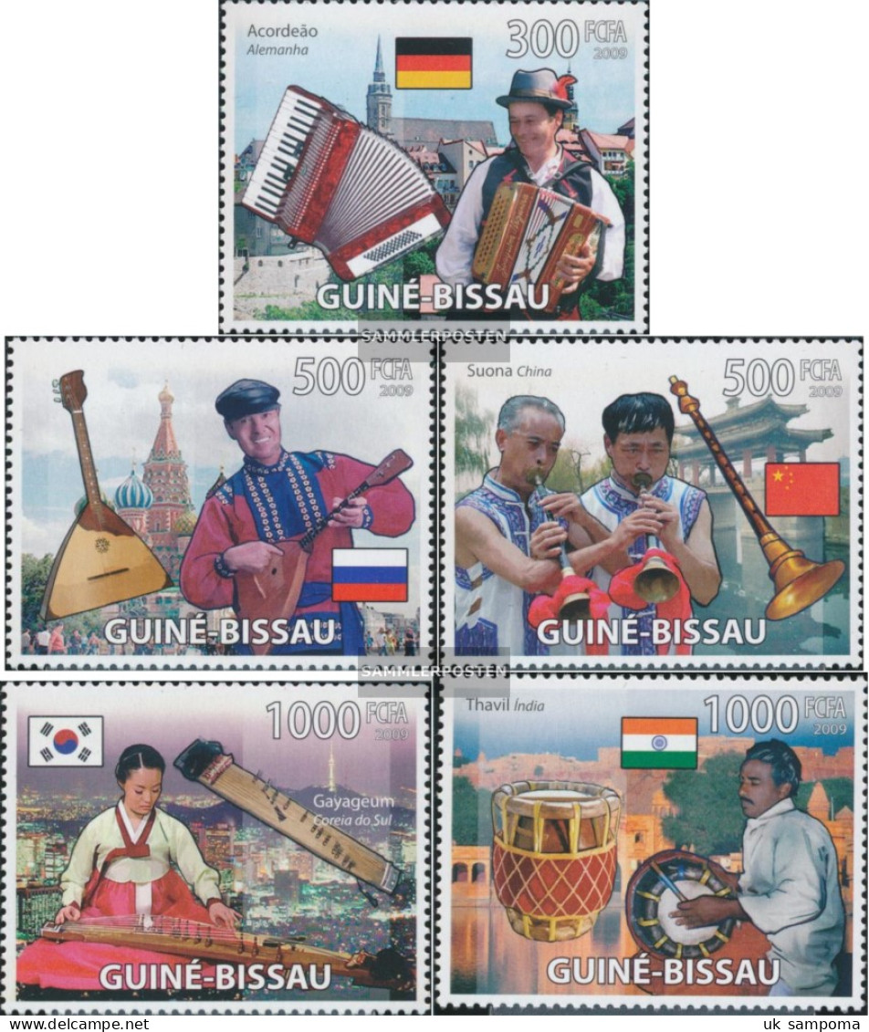 Guinea-Bissau 4373-4377 (complete. Issue) Unmounted Mint / Never Hinged 2009 Musical Instruments - Guinea-Bissau