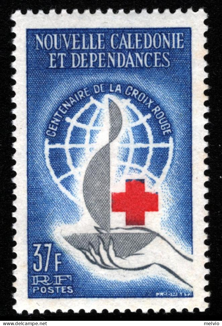 1963-Nuova Caledonia (MNH=**) 37fr. Croce Rossa - Ungebraucht
