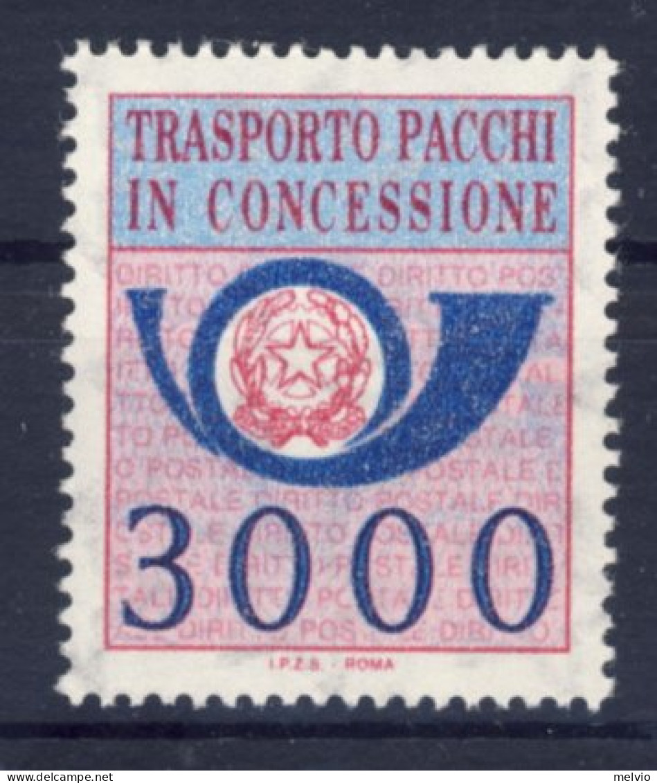 1984-Italia (MNH=**) Trasporto Pacchi In Concessione Lire 3000 - 1946-60: Mint/hinged