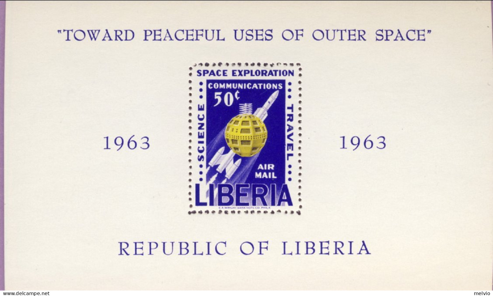 1963-Liberia (MNH=**) Foglietto 1 Valore Esplorazione Dello Spazio - Liberia