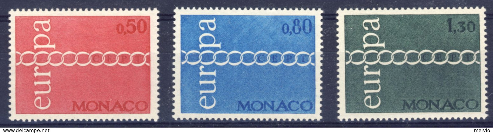 1971-Monaco (MNH=**) Serie 3 Valori Europa - Other & Unclassified
