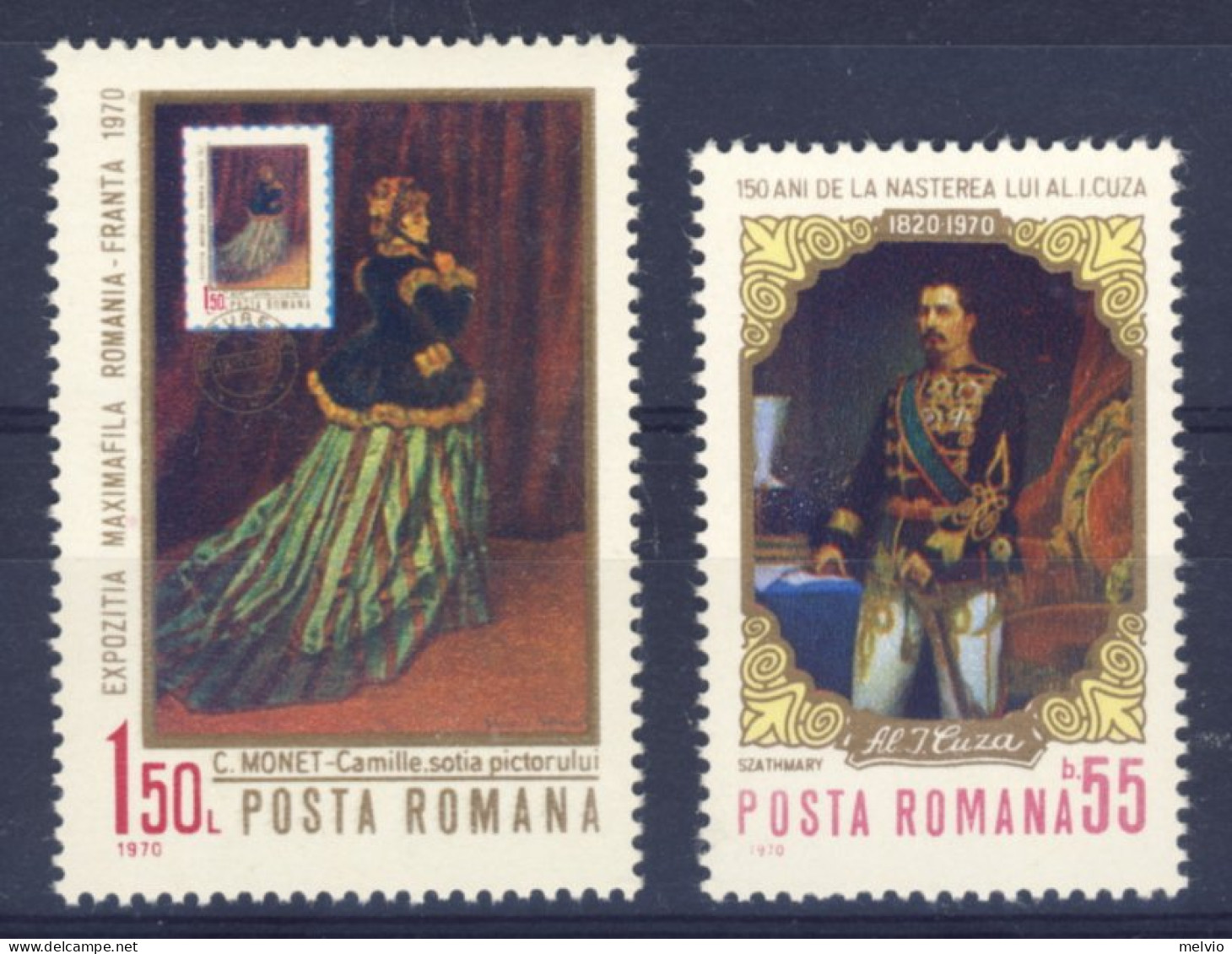 1970-Romania (MNH=**) Serie 2 Valori Dipinti - Sonstige & Ohne Zuordnung