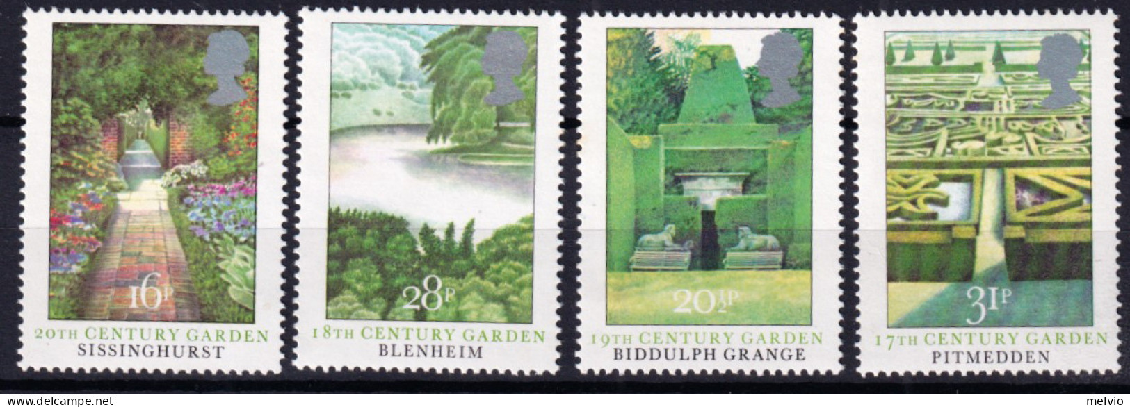 1983-Inghilterra (MNH=**) S.4 Valori Giardini Inglesi - Unused Stamps