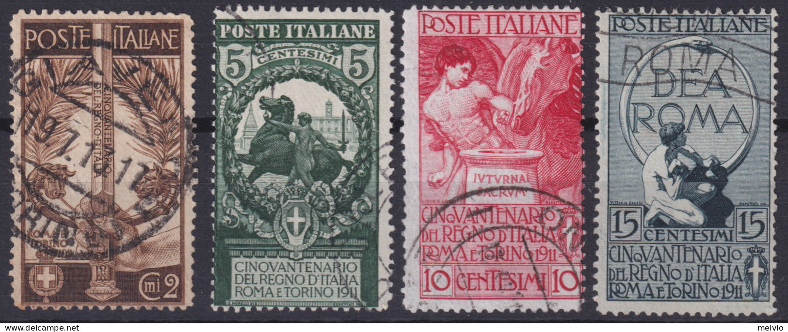 1911-Italia (O=used) S.4 V. 50^ Unita' D'Italia - Ongebruikt