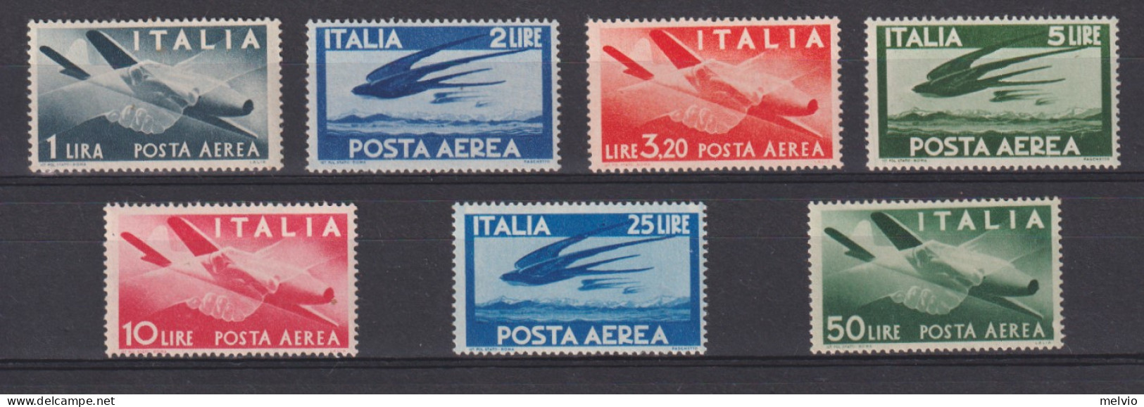 1946-Italia (MNH=**) Posta Aerea S.7 Val. Democratica - 1946-60: Nieuw/plakker