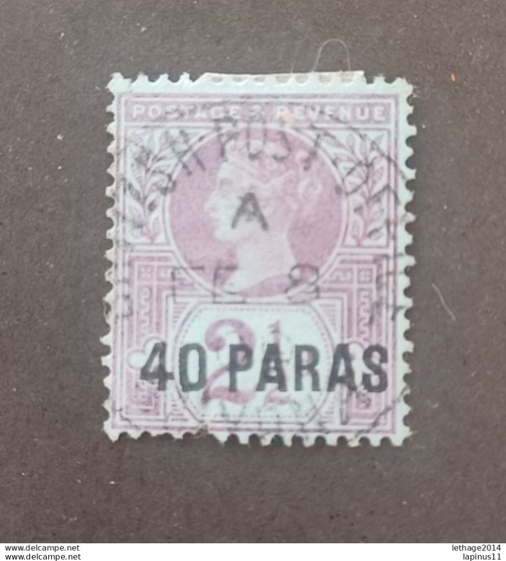 ENGLAND BRITISH LEVANT 1885 QUEEN VICTORIA OVERPRINT 40 PARAS CAT GIBBONS 1 - Levante Británica