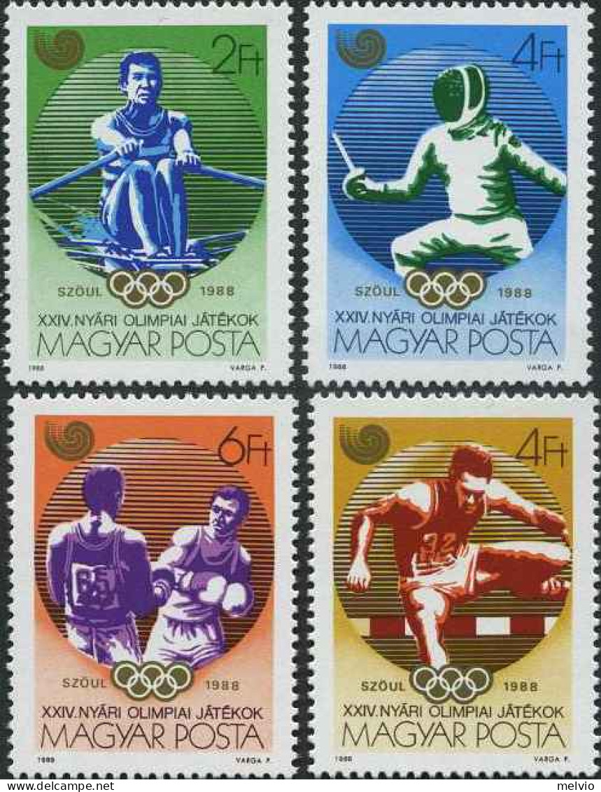 1988-Ungheria (MNH=**) S.4v."Giochi Olimpici A Seoul"cat.Yvert Euro 5 - Other & Unclassified