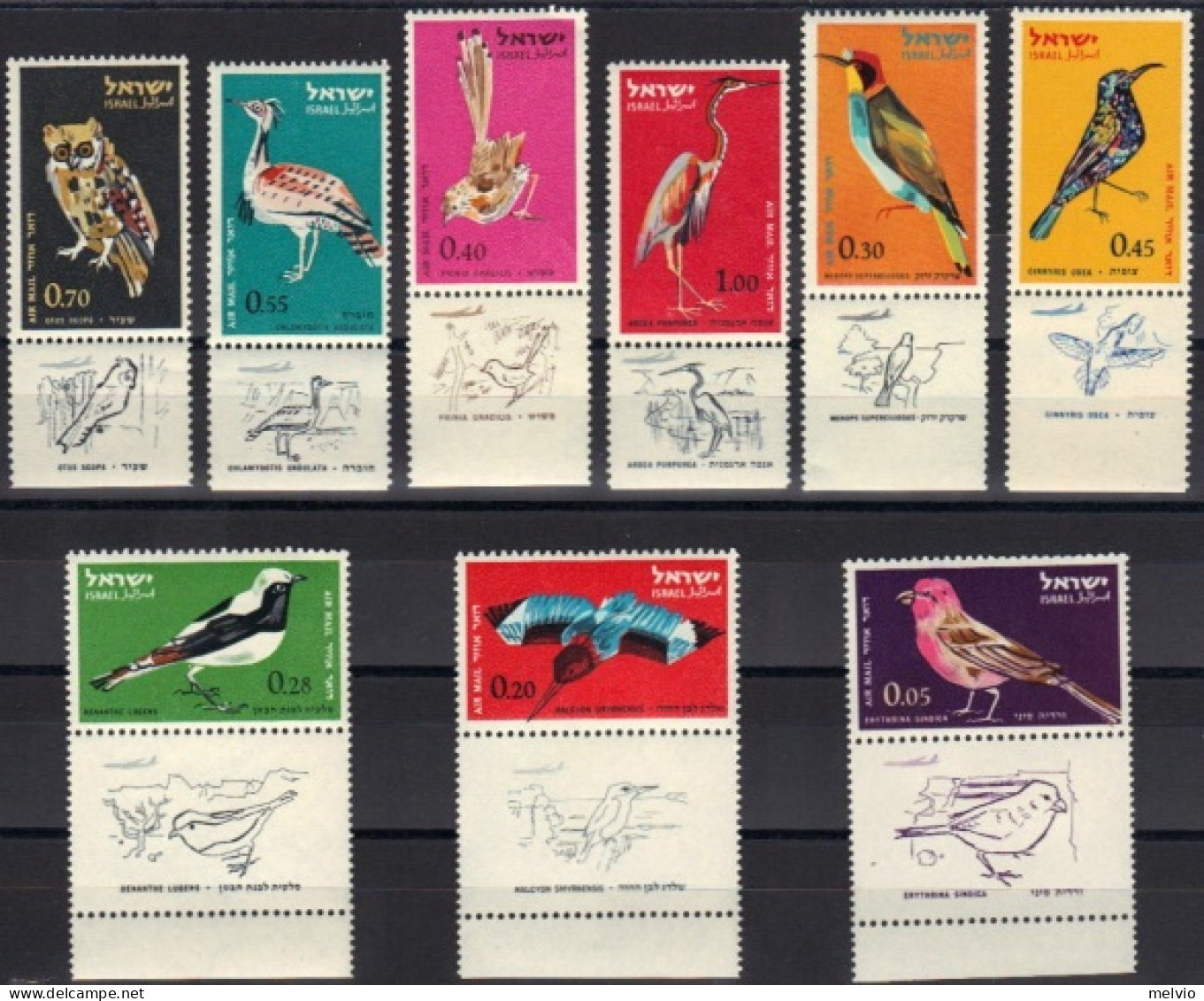 1983-Israele (MNH=**) Posta Aerea 9v."Uccelli"catalogo Euro 12,5 - Autres & Non Classés