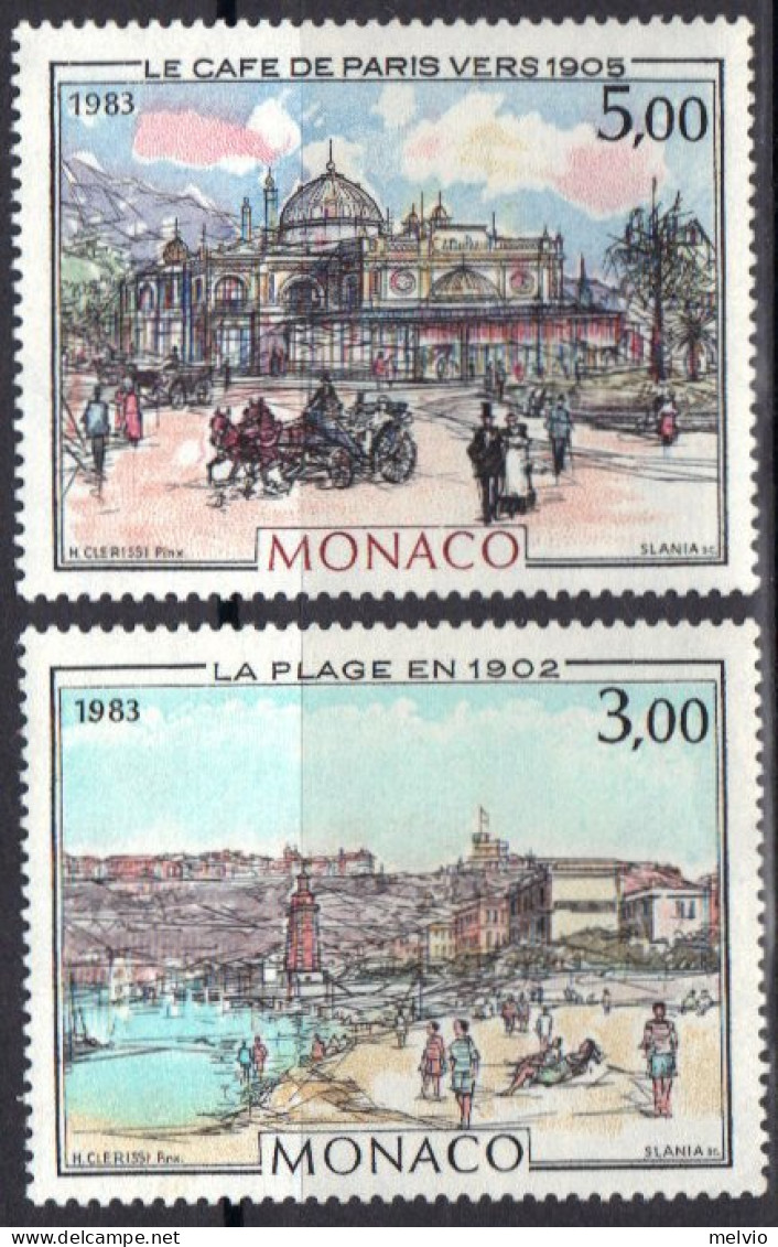 1983-Monaco (MNH=**) S.2v."bella Epoque,seconda Serie"catalogo Unificato Euro 9 - Other & Unclassified