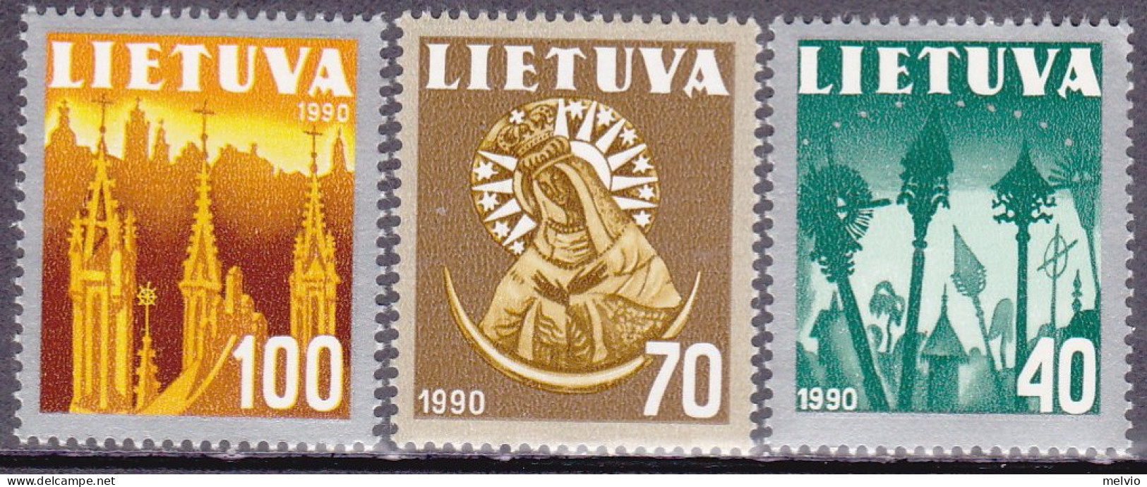 1991-Lituania (MNH=**) S.3v."simboli Nazionali"cat.Yvert Euro 7,5 - Lithuania