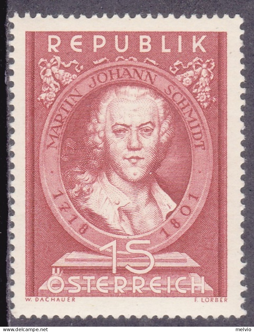 1951-Austria (MNH=**) S.1v."M.J.Schmidt Pittore"catalogo Unificato Euro 8 - Other & Unclassified