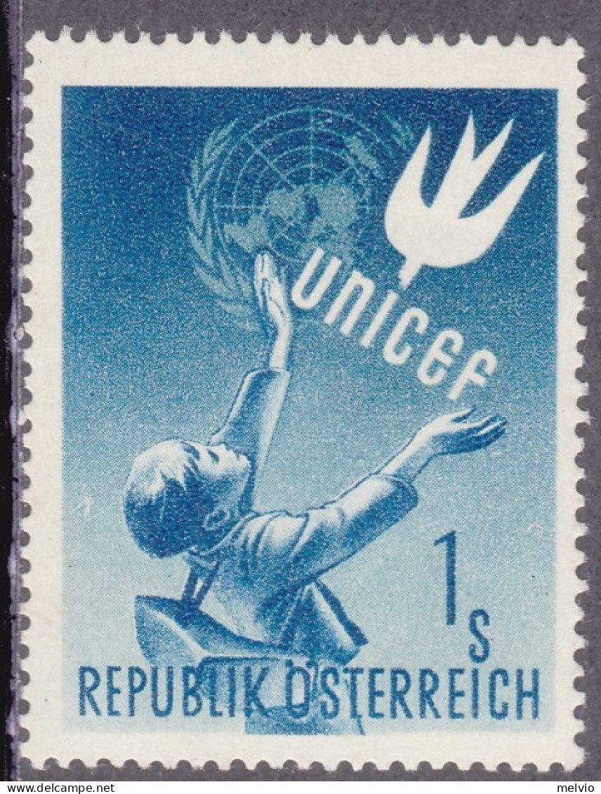 1949-Austria (MNH=**) S.1v."Unicef,bambino E Colomba"catalogo Euro 18 - Autres & Non Classés