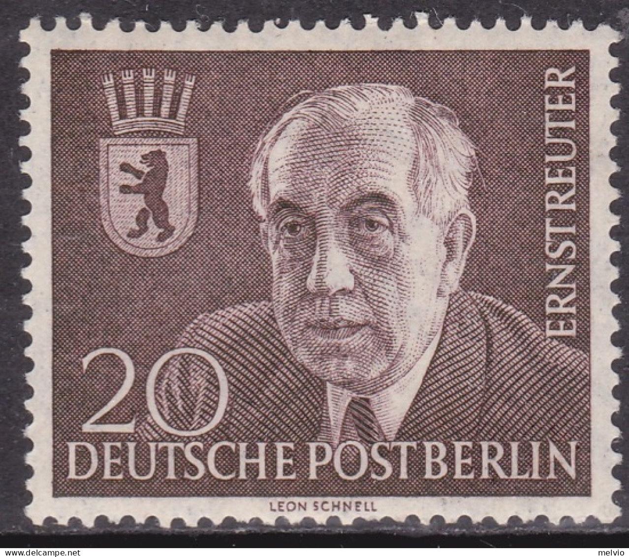 1954-Germania (MNH=**) S.1v."anniversario Di E.Reuter,sindaco Di Berlino" - Unused Stamps