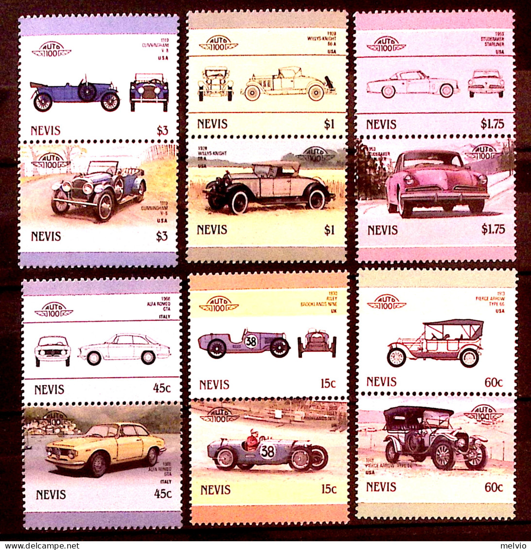 1986-Nevis (MNH=**) S.12v."automobili,sesta Serie" - Otros - América