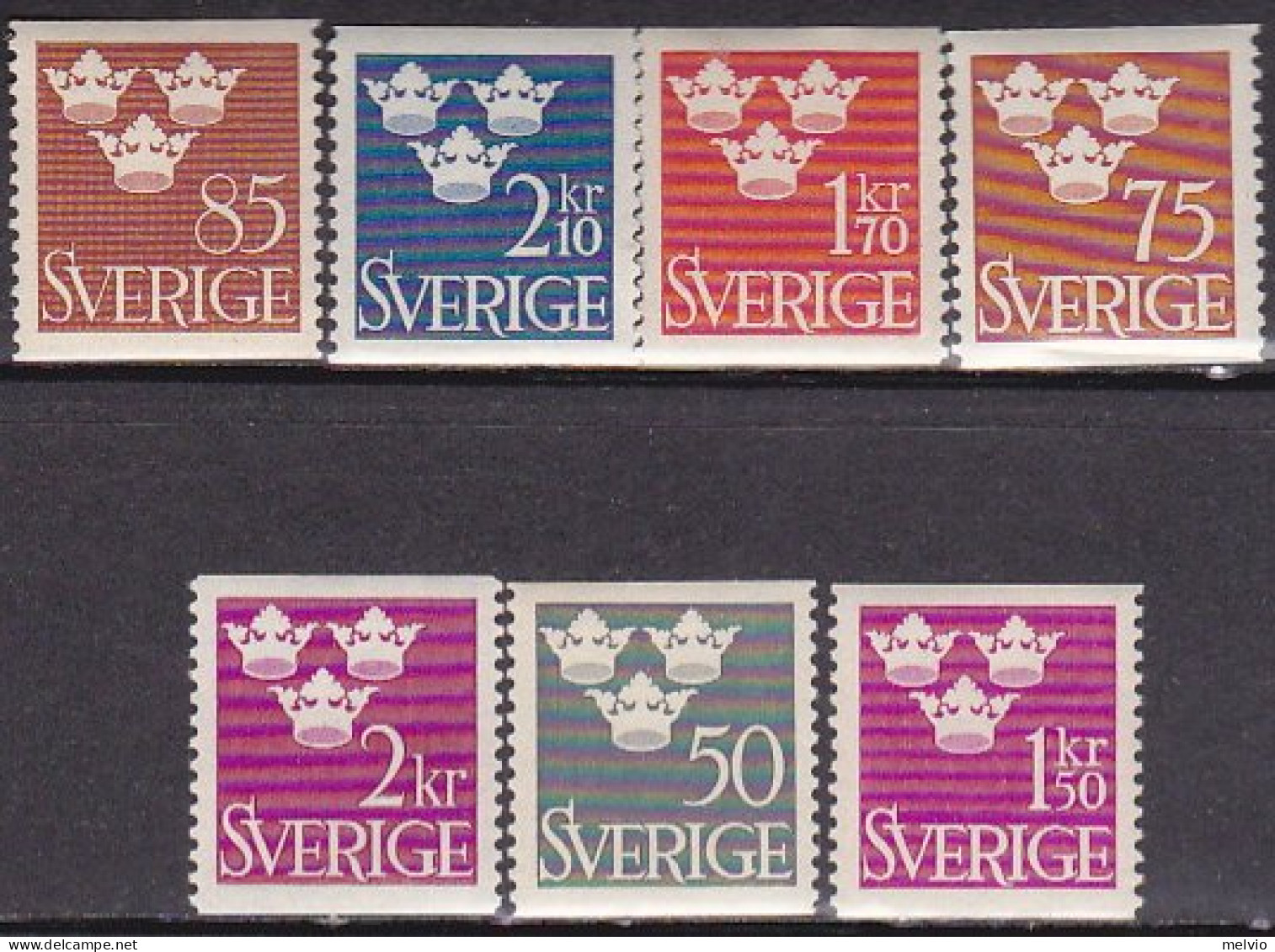 1951-Svezia (MNH=**) S.7v."Tre Corone"catalogo Unificato Euro 23,5 - Andere & Zonder Classificatie