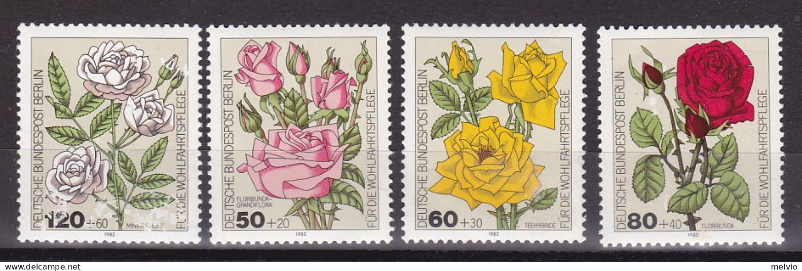 1982-Germania (MNH=**) S.4v."Fiori" - Unused Stamps