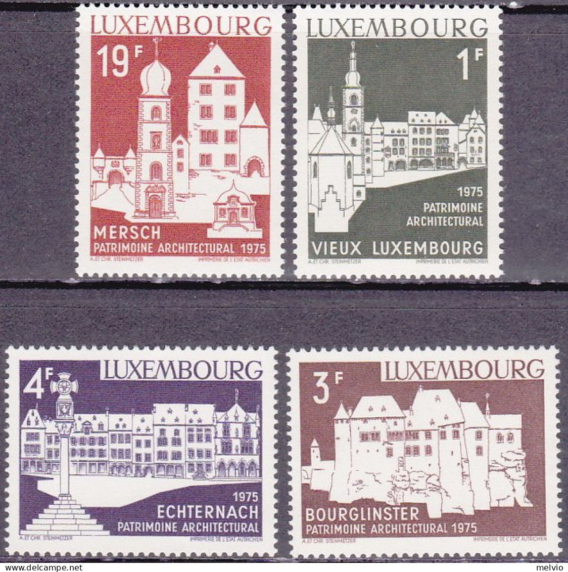 1975-Lussemburgo (MNH=**) S.4v."Architettura" - Other & Unclassified