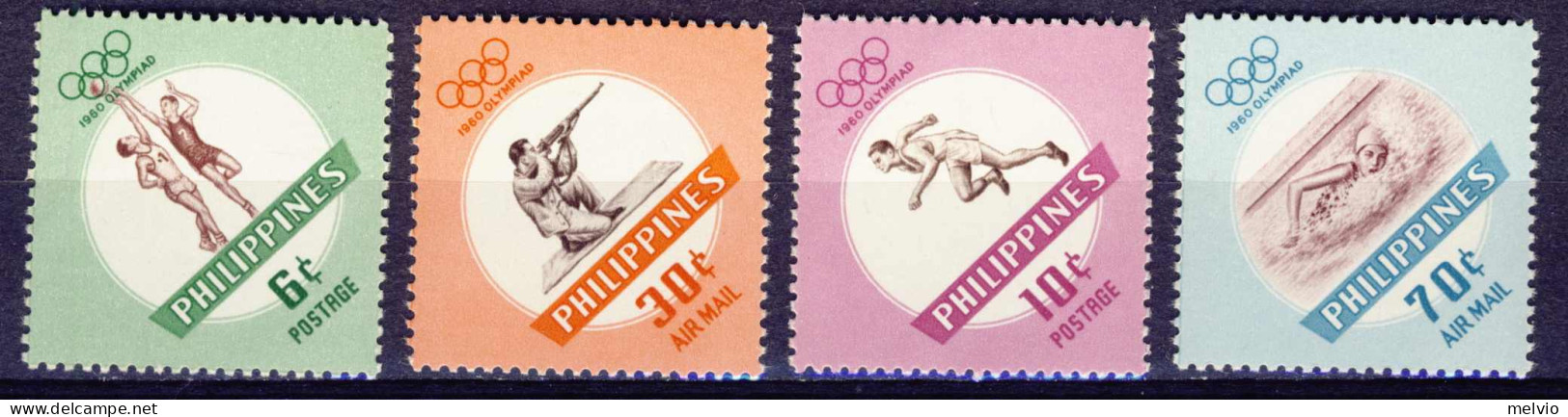 1960-Filippine (MNH=**) S.4v."Olimpiade Roma" - Philippines