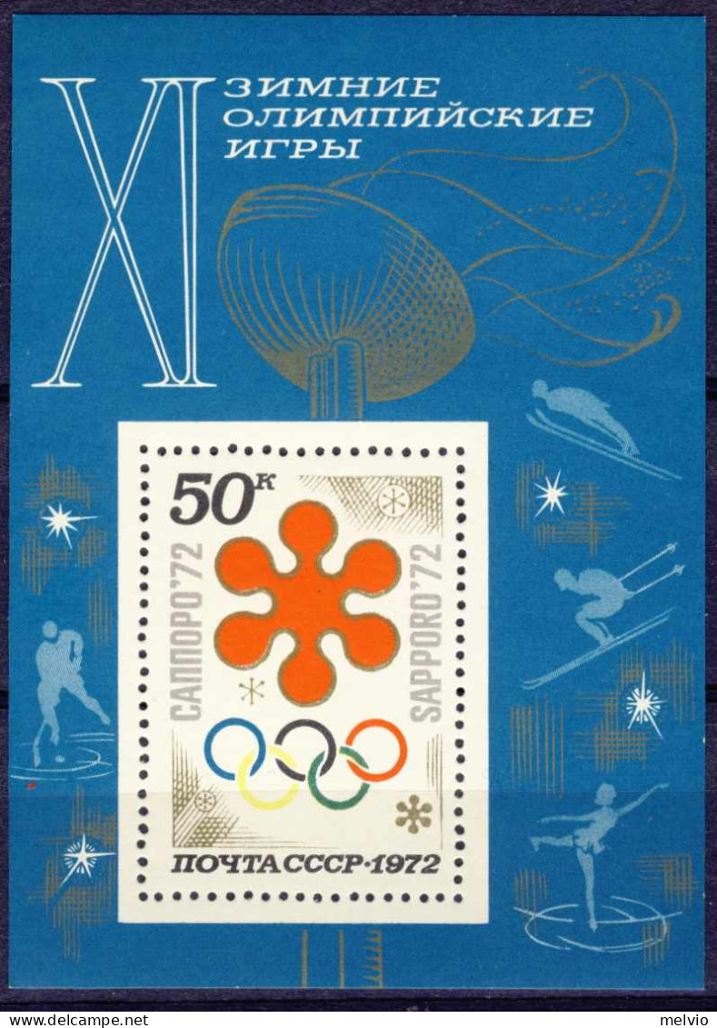 1972-Russia (MNH=**) Foglietto S.1v."Olimpiadi Sapporo" - Altri & Non Classificati