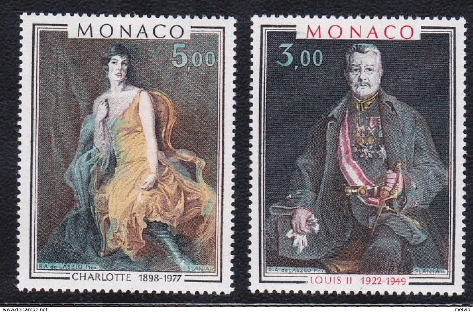 1981-Monaco (MNH=**) S.2v."Ritratti Di Principi"catalogo Unificato Euro 7,5 - Other & Unclassified