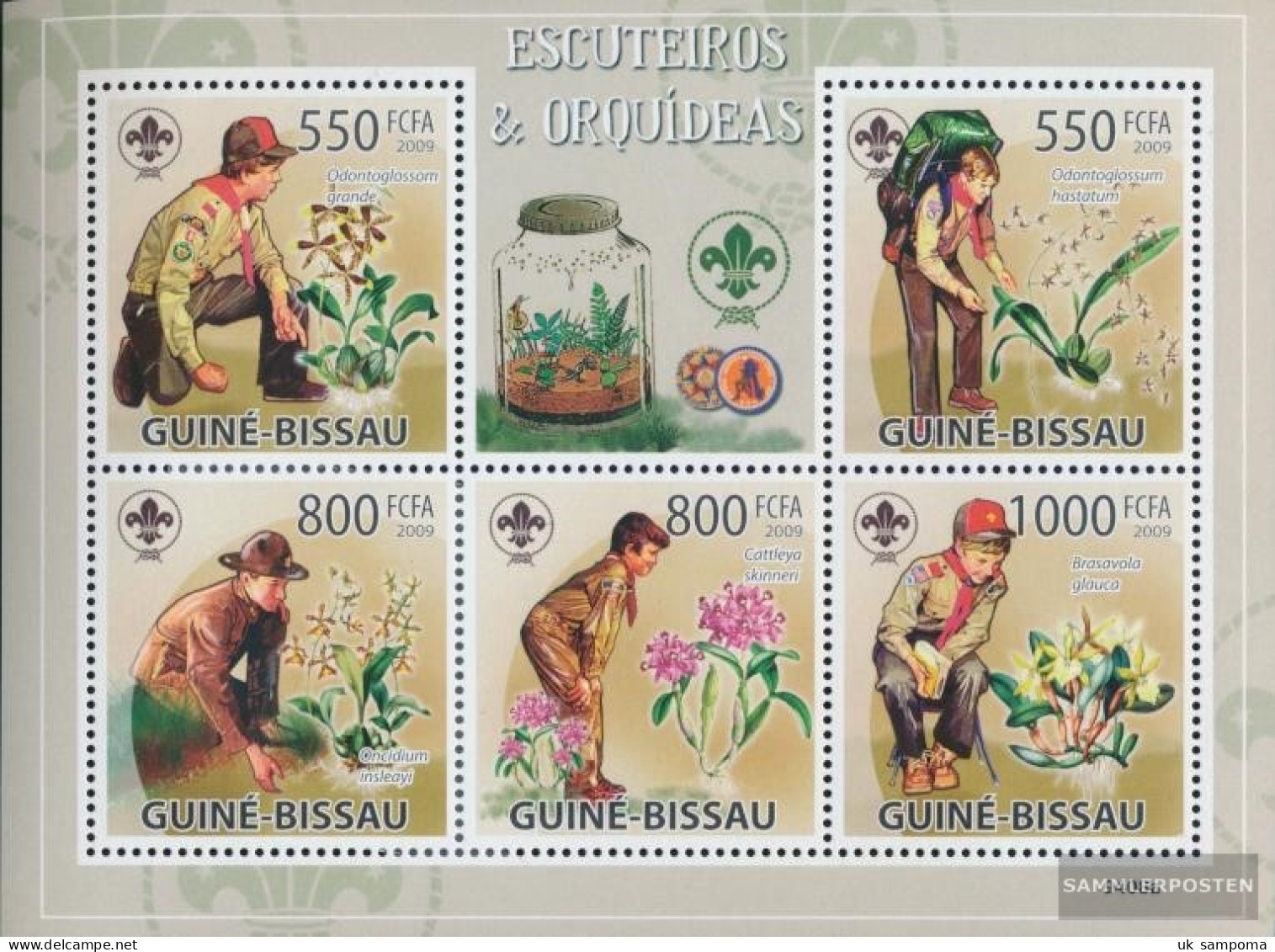 Guinea-Bissau 4355-4359 Sheetlet (complete. Issue) Unmounted Mint / Never Hinged 2009 Scouts & Orchids - Guinea-Bissau