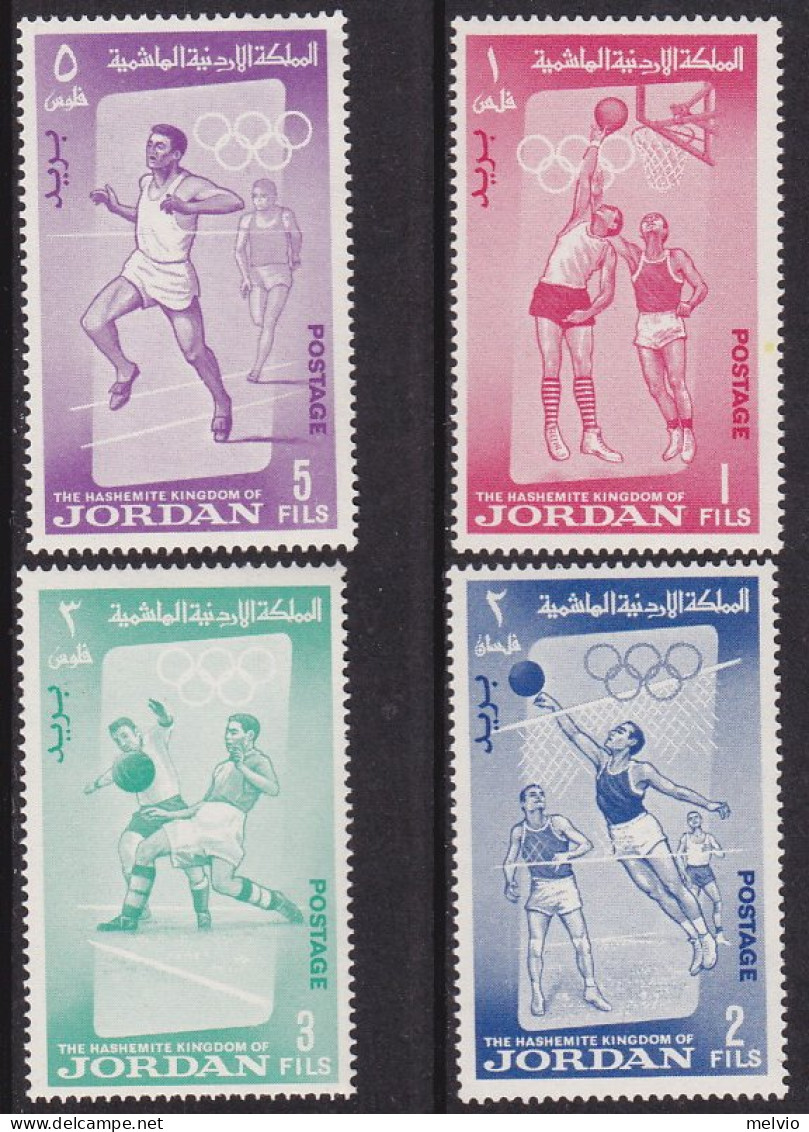 1964-Giordania (MNH=**) S.8v." Olimpiadi Di Tokyo" - Jordan