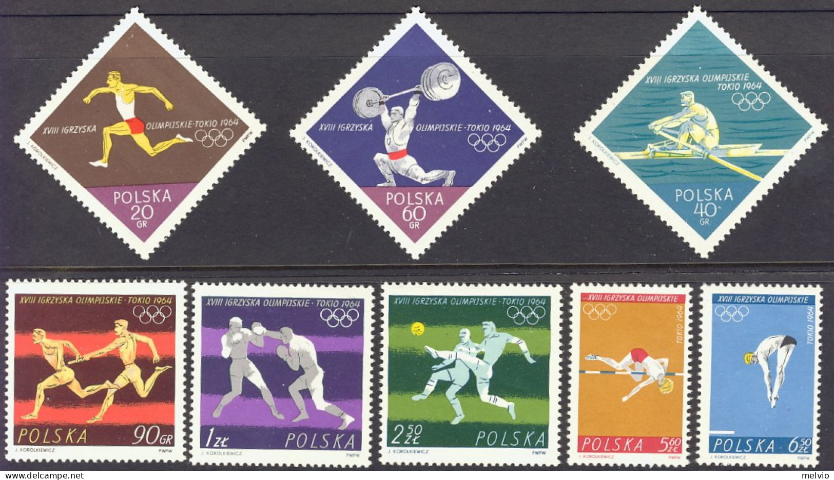 1964-Polonia (MNH=**) S.8v." Olimpiadi Di Tokyo" - Andere & Zonder Classificatie