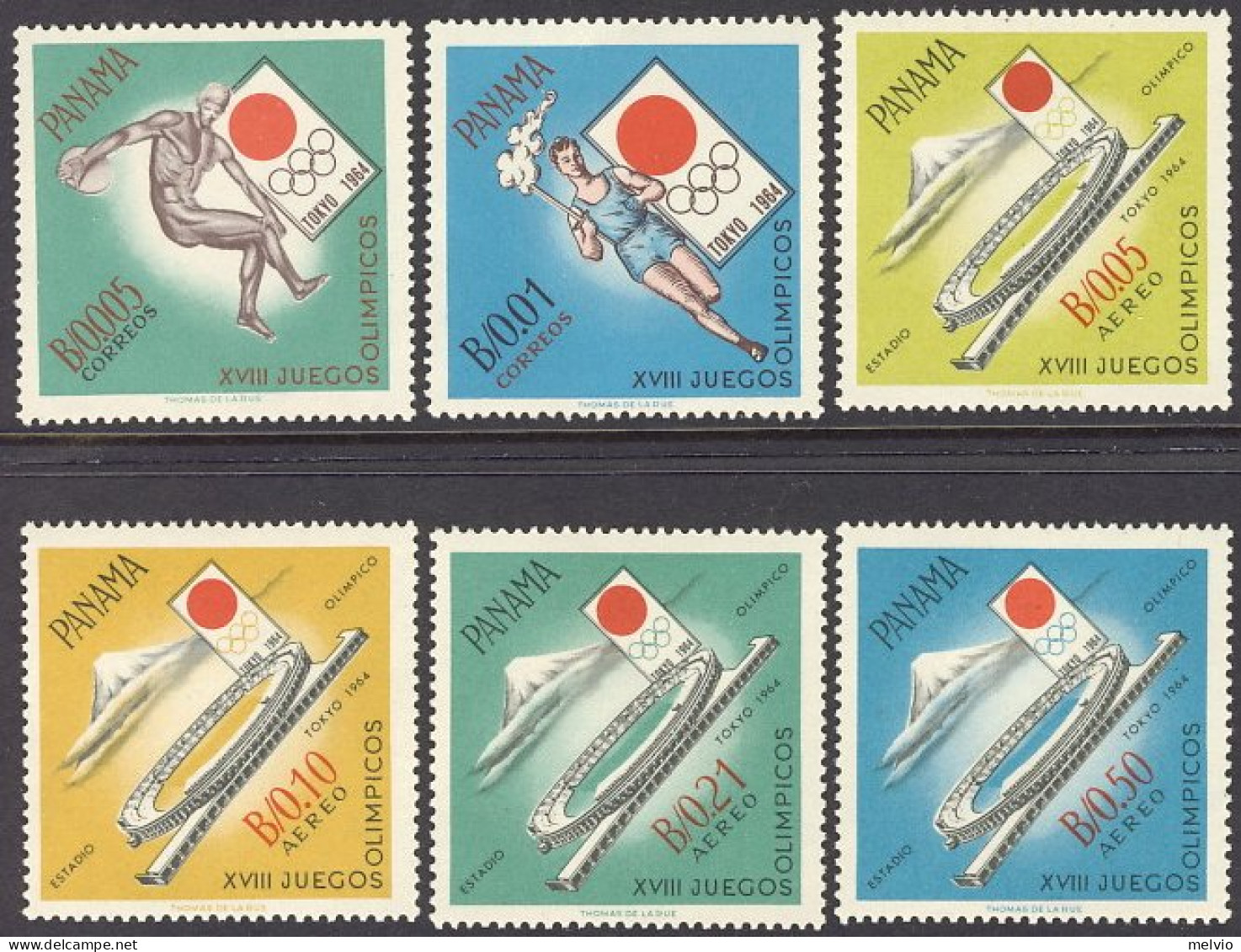 1964-Panama (MNH=**) S.6v." Olimpiadi Di Tokyo" - Panama