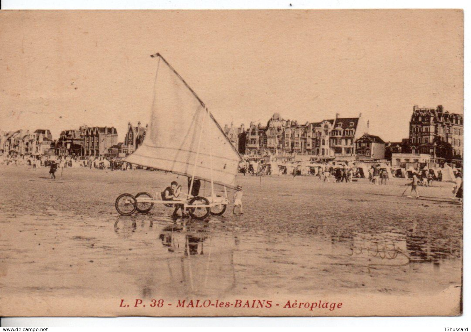 Carte Postale Ancienne Malo Les Bains - Aéroplage - Sports, Char à Voile - Malo Les Bains