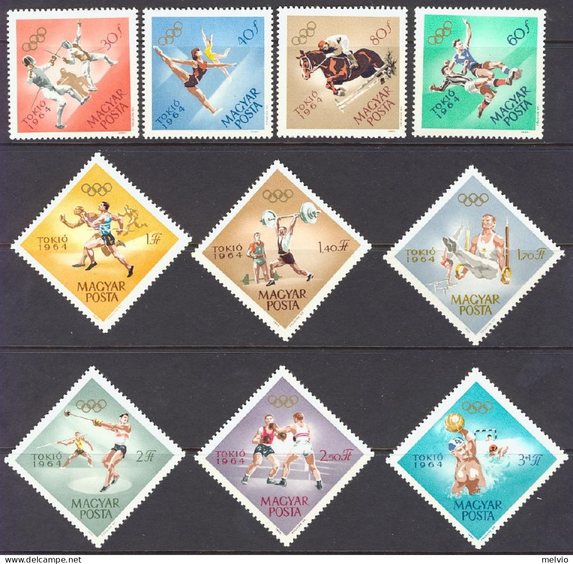 1964-Ungheria (MNH=**) S.10v." Olimpiadi Di Tokyo" - Autres & Non Classés
