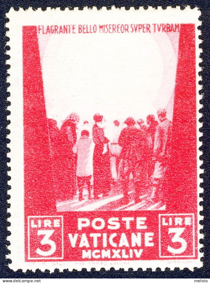 1945-Vaticano (MNH=**) Opere Di Carità Di Pio XII°L.3 Senza L'effigie Del Redent - Autres & Non Classés