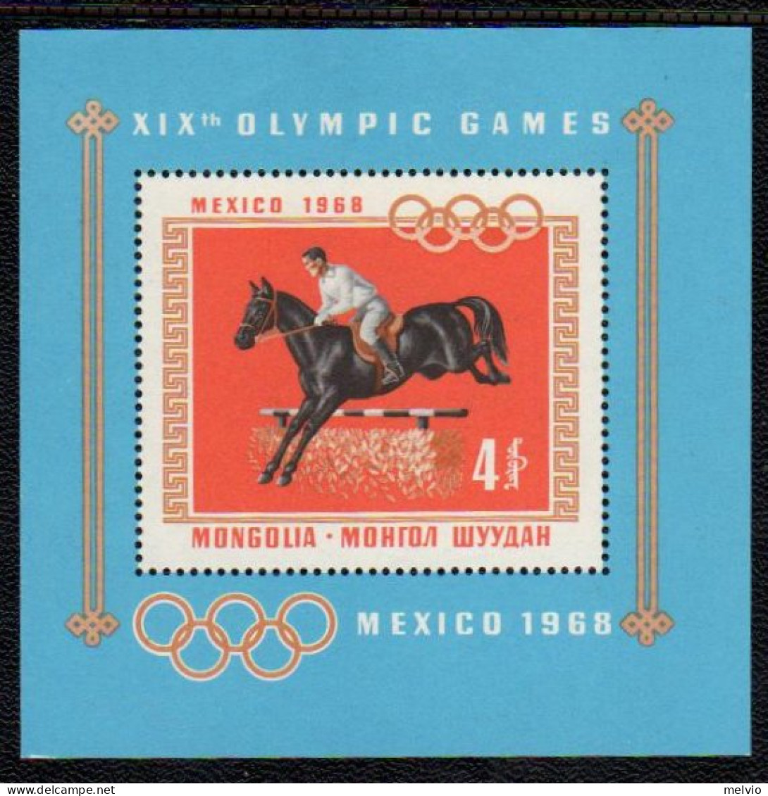 1968-Mongolia (MNH=**) Foglietto S.1v." Olimpiadi Di Mexico" - Mongolie