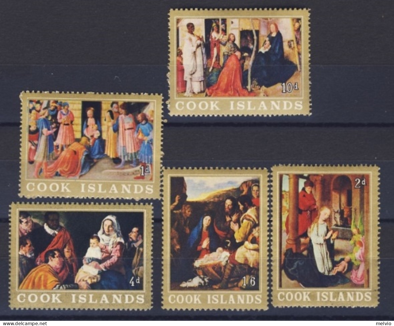 1966-Cook Isole (MNH=**) S.5v."Natale Christmas"cat.Yvert Euro 2,75 - Cookinseln