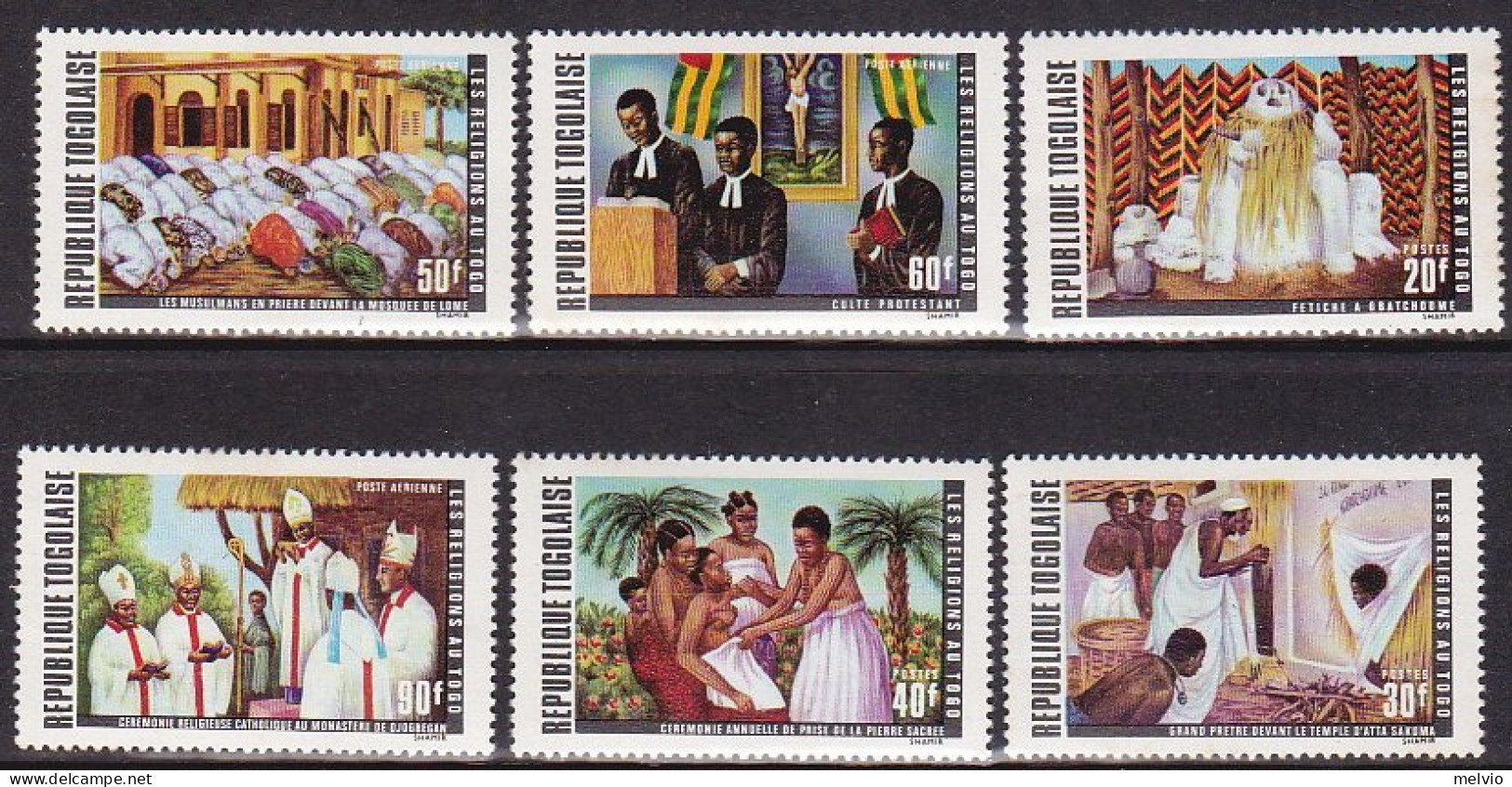 1971-Togo (MNH=**) S.6v."religioni Togolesi" - Togo (1960-...)