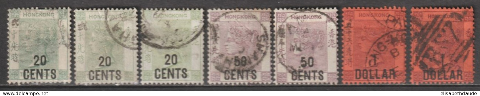 1885 - HONG KONG (CHINA) - SURCHARGES - PETIT LOT OBLITERES - - Gebruikt