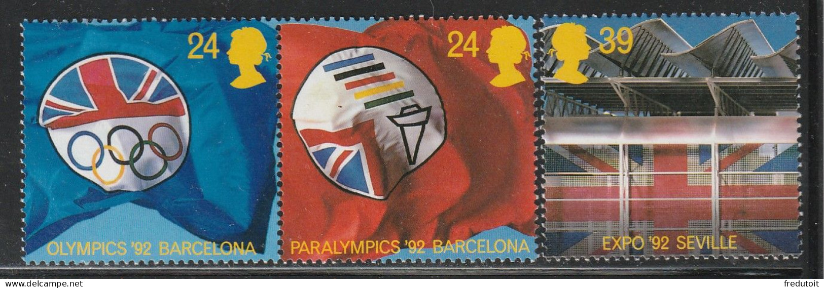 GRANDE BRETAGNE - N°1621/3 ** (1992) Jeux Olympiques D'été - Unused Stamps