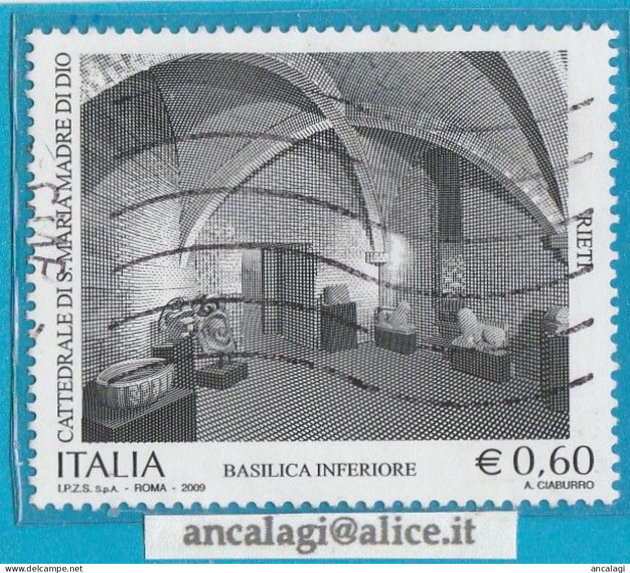USATI ITALIA 2009 - Ref.1125 "CATTEDRALE DI RIETI" 1 Val. - - 2001-10: Usados