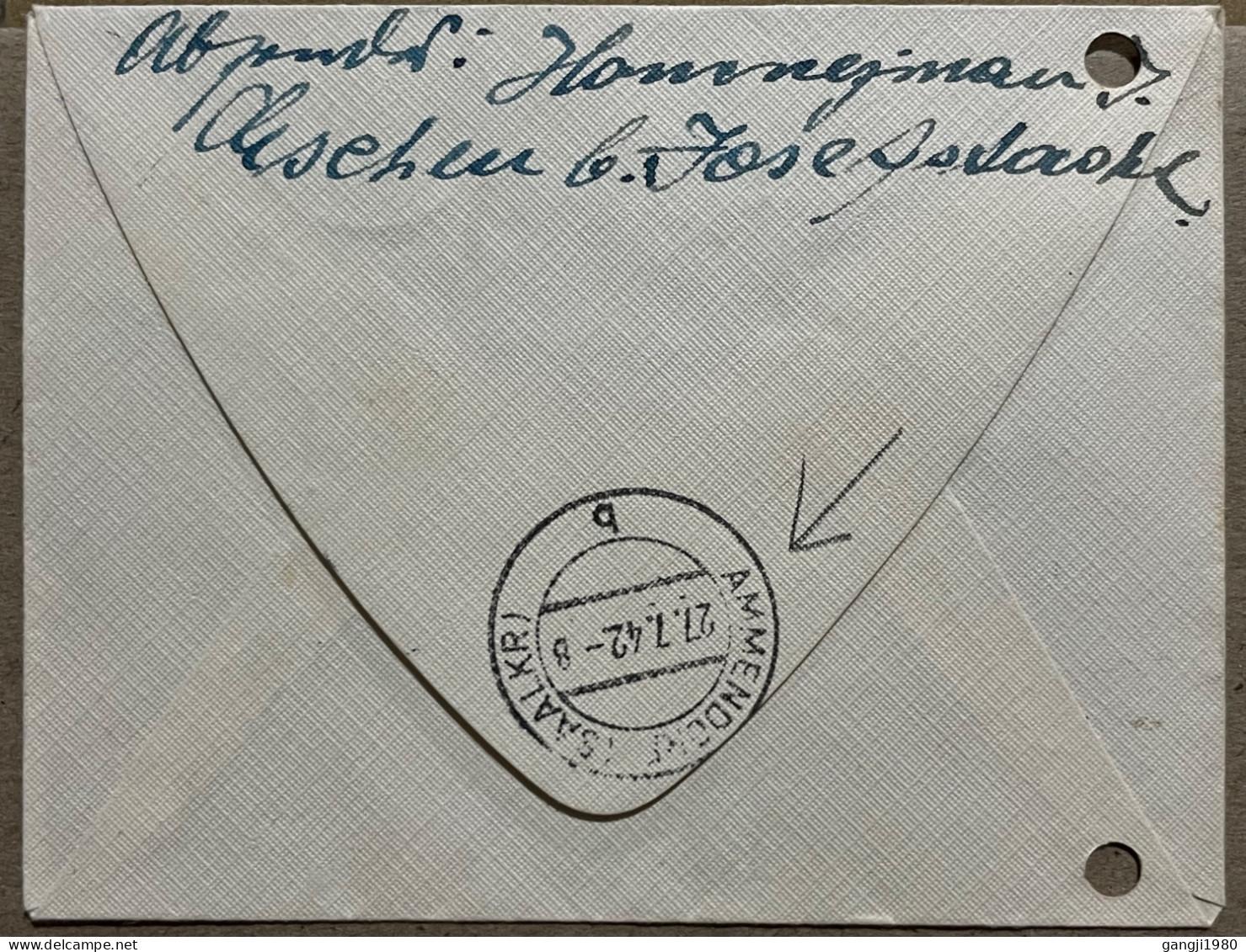 BOHEMIA & MORAVIA 1942, REGISTER COVER USED TO GERMANY,  ESCHEN JASENNA & UMMENDORF CITY CANCEL. - Storia Postale