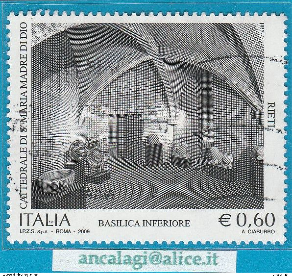 USATI ITALIA 2009 - Ref.1125A "CATTEDRALE DI RIETI" 1 Val. - - 2001-10: Afgestempeld