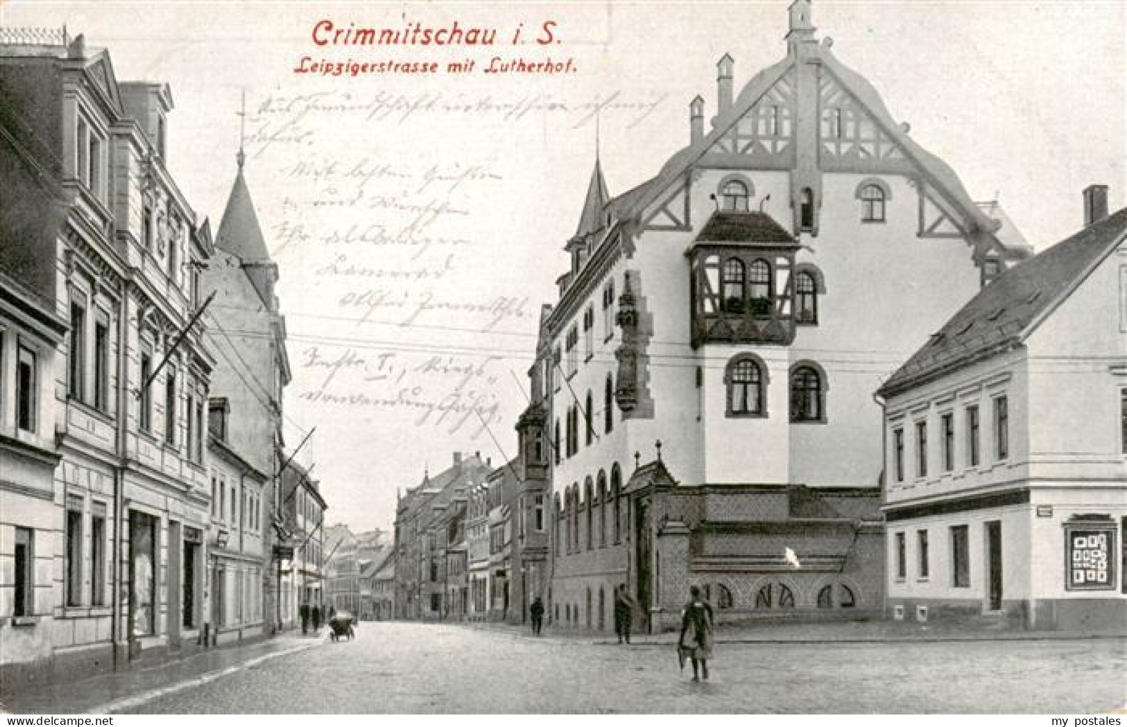 73939585 Crimmitschau_Sachsen Leipzigerstrasse Mit Lutherhof - Crimmitschau