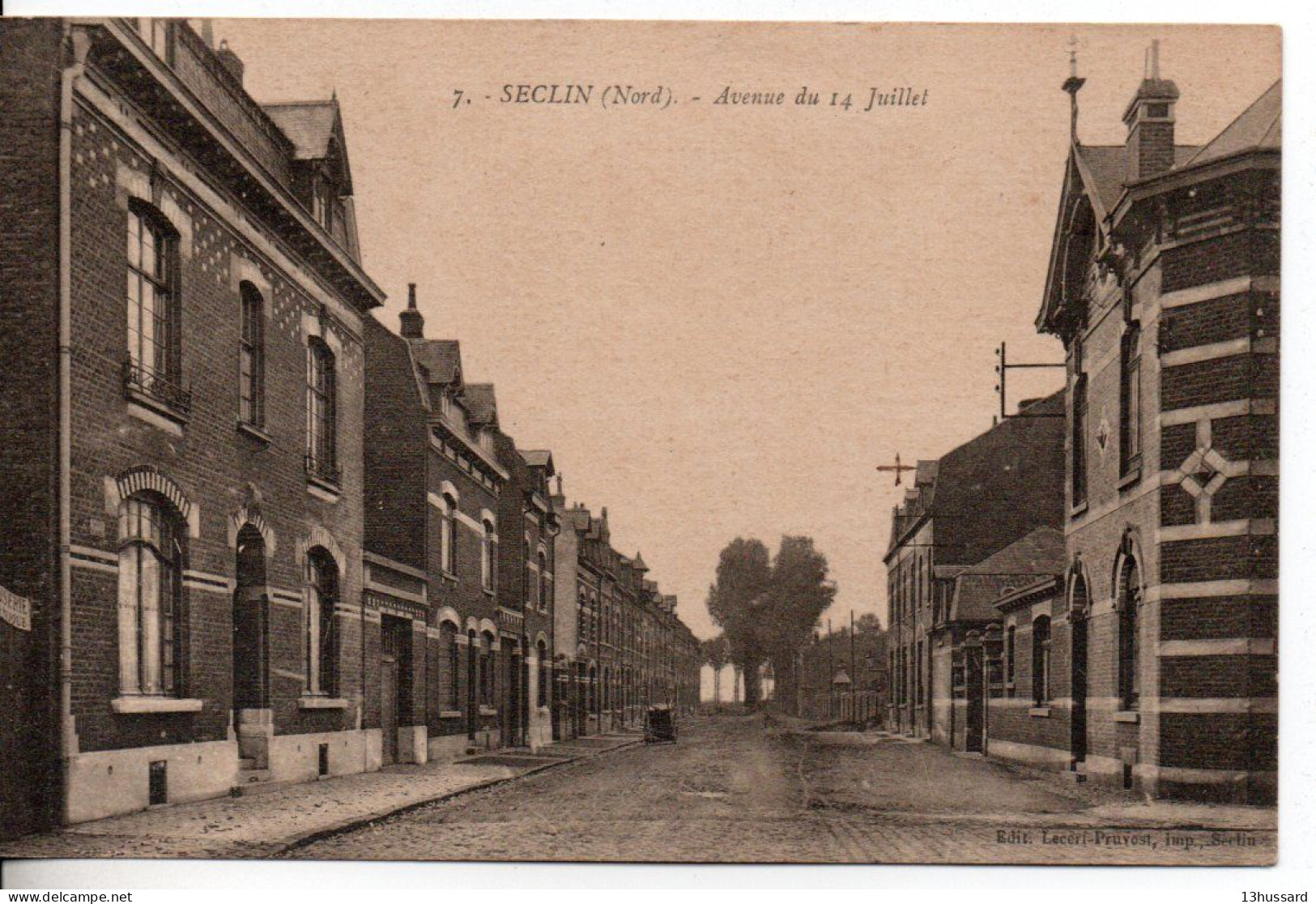 Carte Postale Ancienne Seclin - Avenue Du 14 Juillet - Seclin