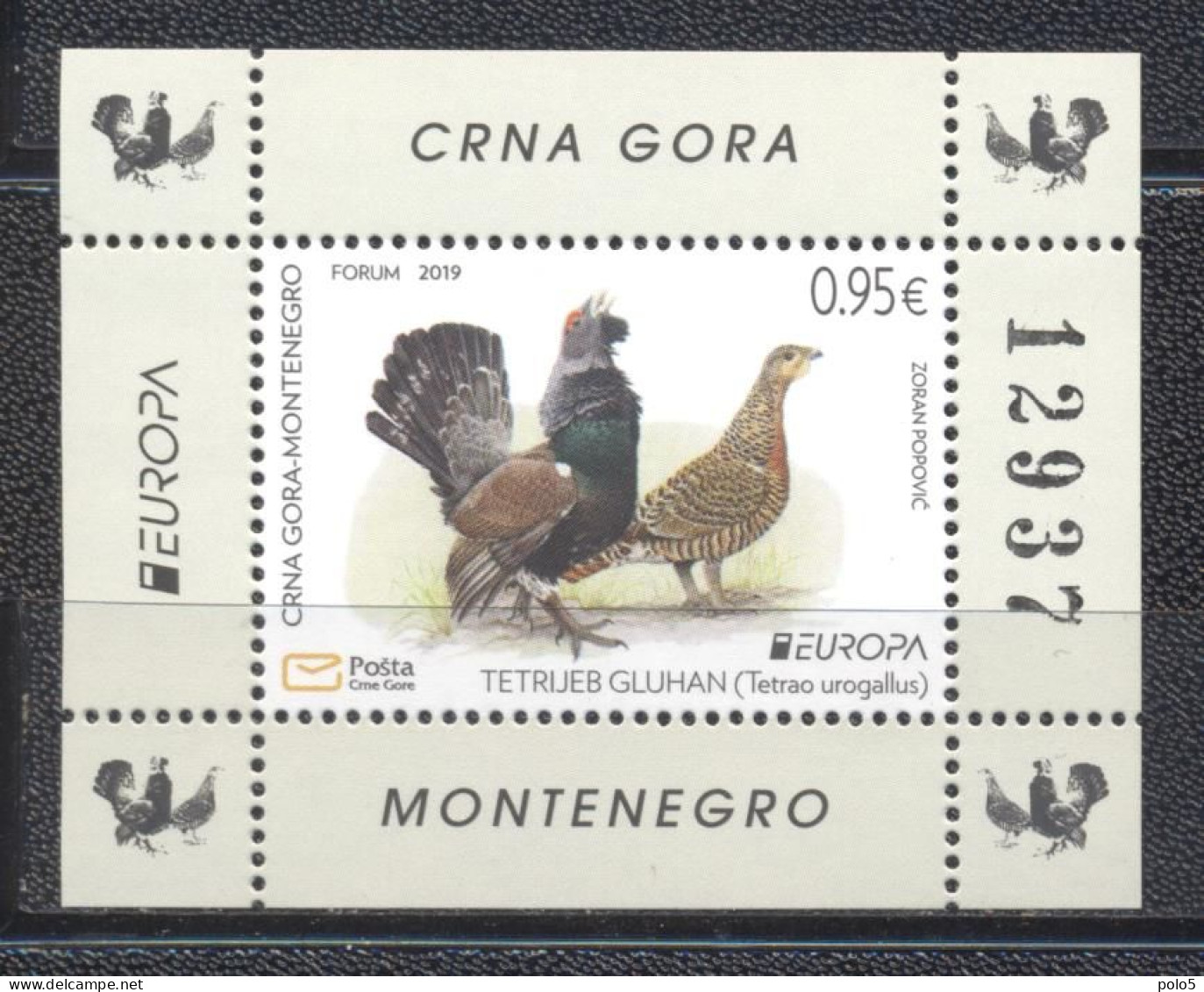 Montenegro 2019-Europa: National Birds S/S - Montenegro