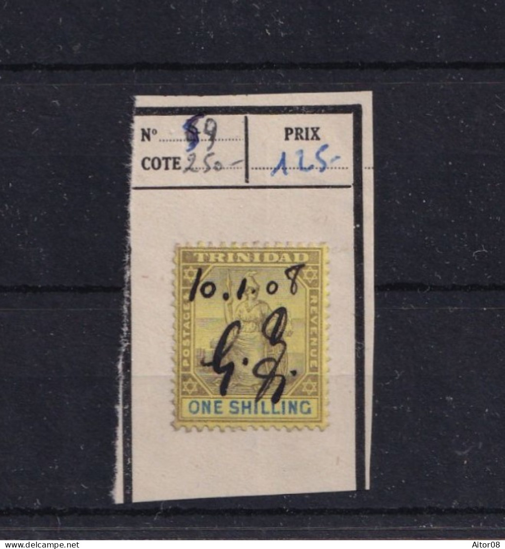 TIMBRES CLASSIQUE  DE UN SHILLING DE 1896 SURCHARGE A LA MAIN.. INTERESSANTS.A VOIR - Trinité & Tobago (...-1961)