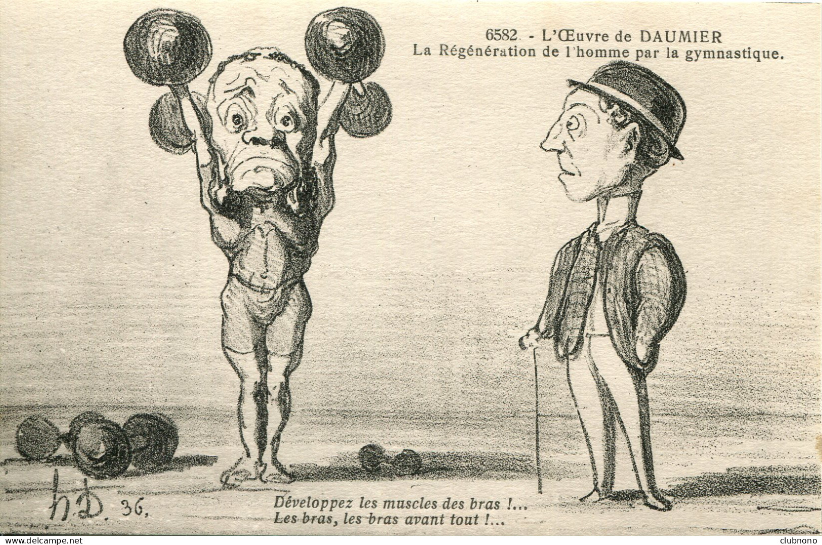 CPA -  DAUMIER - LA REGENERATION DE L'HOMME PAR LA GYMNASTIQUE (1) - Humour