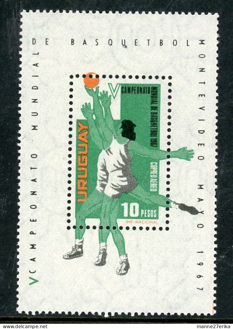 Uruguay 1967 MNH  Souvenir Sheet "World Basketball Championship" - Uruguay