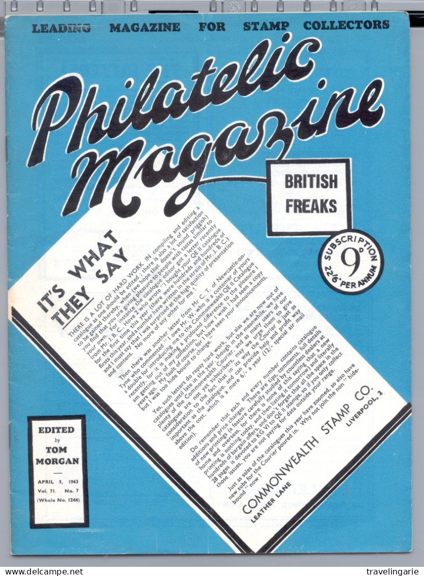 Philatelic Magazine Vol. 71 No. 7 1963 - Anglais (àpd. 1941)